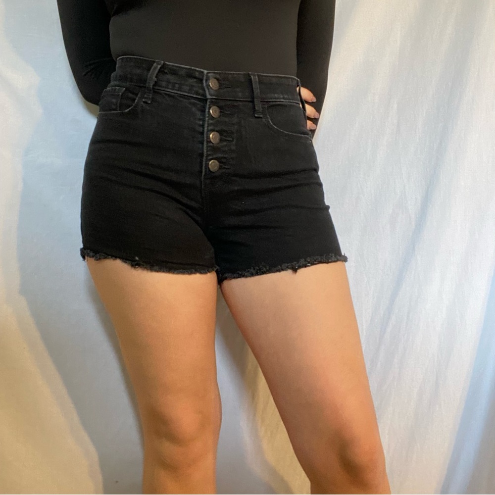 Old Navy Black Denim Short Shorts High Rise Size 4